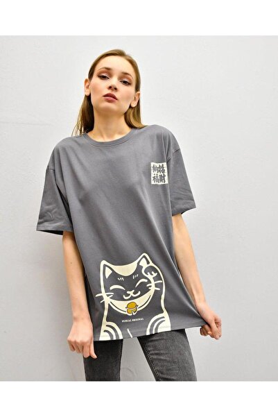 EVRA Oversize Front and Back Printed T-Shirt