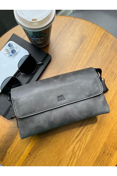MFT Leather Design УНИСЕКС КОЖЕНА ЧАНТА - БОЛИВА, АНТРАЦИТ (9874)