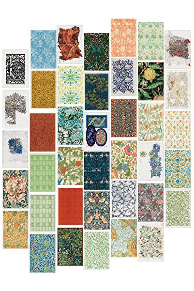 Postifull Poster Seti - Etnik Kolaj Poster Seti - 40 Adet Vintage Poster - Ya...