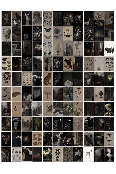 Postifull Σετ αφίσας Vintage Collage 110 τμχ - Χωρίς πλαίσιο με κολλώδες δώρο και κουτί