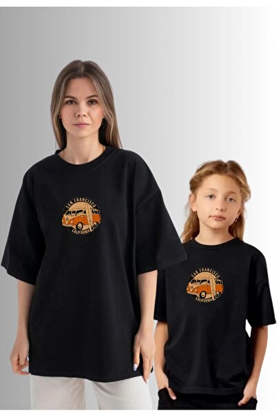 Frisson Μπλουζάκι με στάμπα SAN FRANCISCO για μαμά και κόρη - 2 τεμάχια για σ...