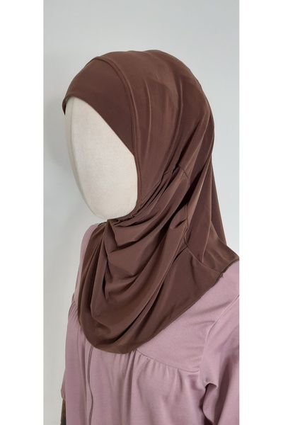 R&S modibone Girl's Practical Brown Colored Head Scarf (4-10 Years)
