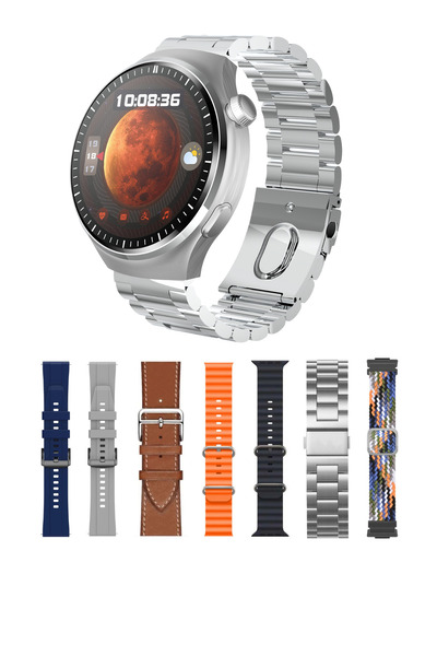 Teknodrone Watch 4 Pro Çoklu Set 7 Kordonlu Android ve İos Uyumlu Akıllı Saat