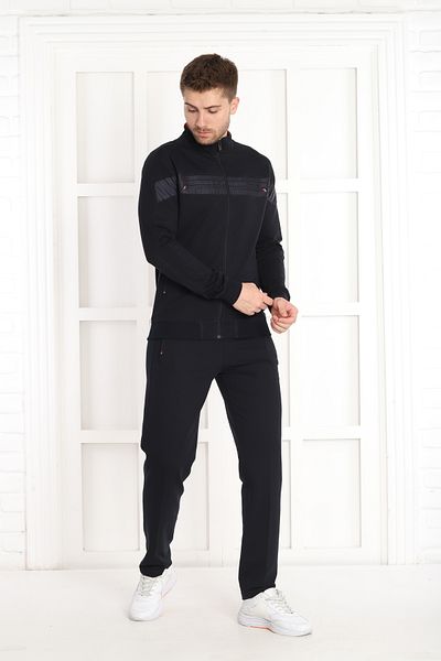 NEED LİFE Men's Casual Embroidered Zippered Tracksuit Set