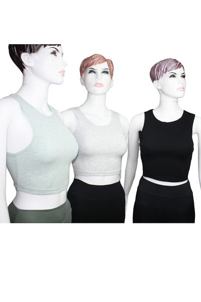 Tam12den Home Corded Cotton Knitted - Short Crop Tank Top 40 cm, Set of 3