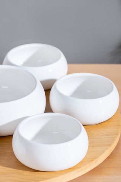 ACAR 7 Piece Pamira Bamboo Bowl Set - With Rotating Stand - YAM-06130
