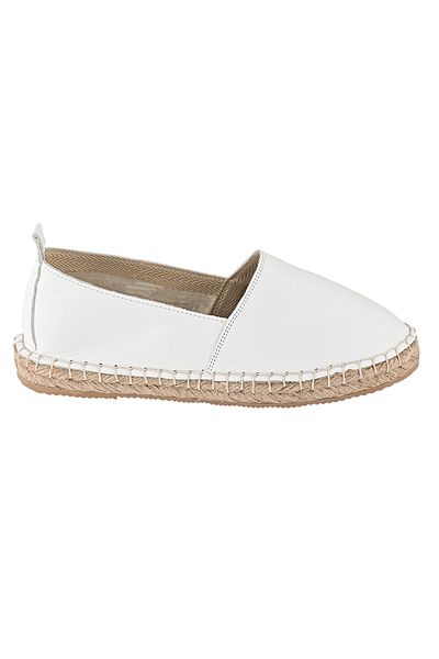 NOOSY Genuine Leather Men's White Handmade Espadrille
