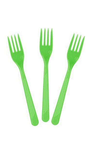 partideyince Green Plastic Fork - Pack of 8