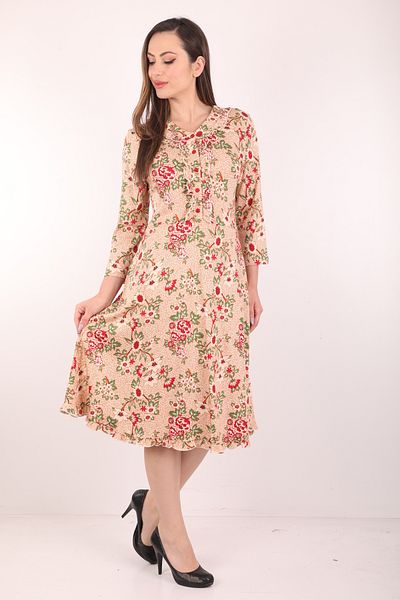Wild Love Κοντό γυναικείο φόρεμα - Floral print και κουμπιά