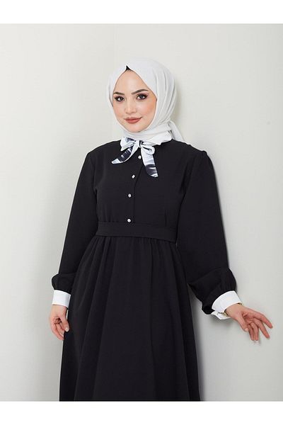MODAMERSİ Black Hijab - Women's Dress