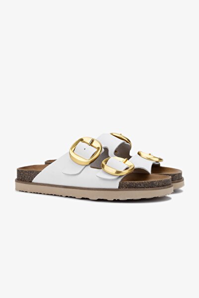 Valmenti Asix White Genuine Leather Women's Slippers