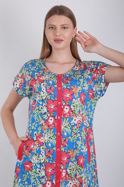 Wild Love Κοντό γυναικείο φόρεμα - Floral print, κουμπιά από το κορμί μέχρι το ύψος