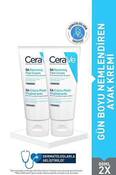 CeraVe Ayak Bakım Seti: Gün Boyu Nemlendiren Ayak Kremi 88 ml x2