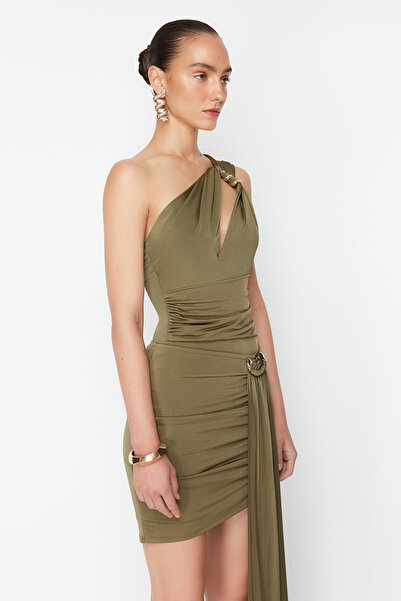 Trendyol Collection X Zeynep Tosun Khaki παράθυρο Λεπτομερές πλεκτό σώμα αξεσουάρ φιδιού TCLSS24BD00003