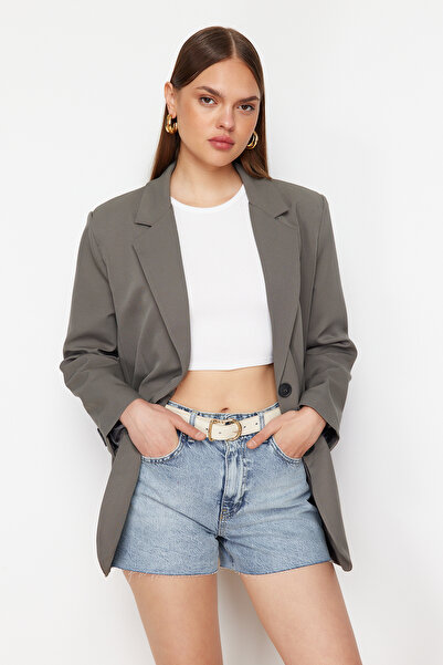 Συλλογή Trendyol Μπλε ψηλόμεσο τζιν σορτς TWOSS24SR00119