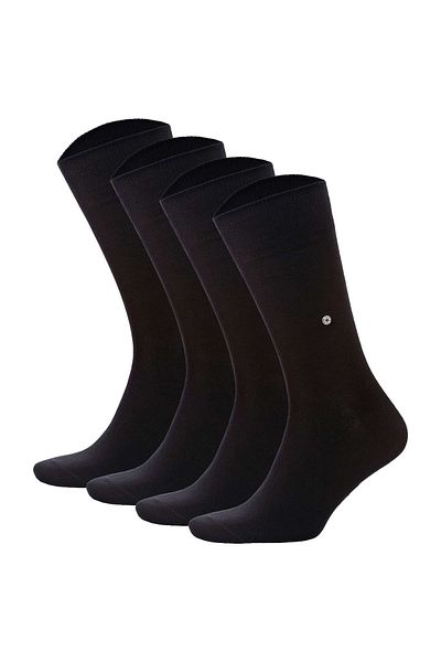 Burlington Herren Socken 4er-Pack – Baumwolle, Uni, Onesize, 40–46