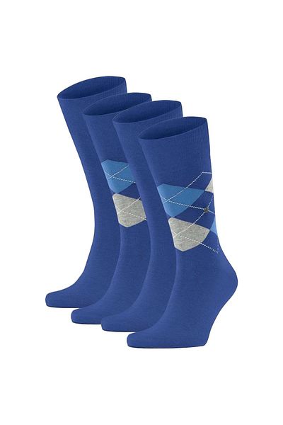 Burlington Herren-Socken für den täglichen Gebrauch – 4er-Pack, Rautenmuster, Uni, Onesize, 40–46