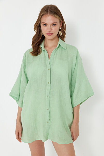 Trendyol Collection Menta muszlin szőtt stranding - TBESS24GO00014