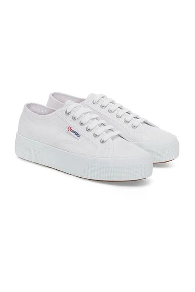 Superga 2740 Plateauschuh, Unisex, Weiß, Keilabsatz
