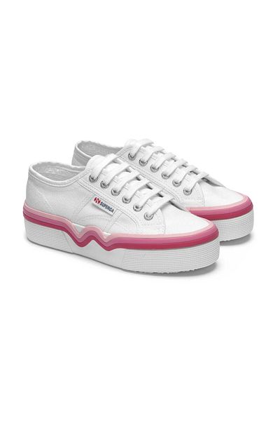 Superga 2740 Model Liquify Stripes - Γυναικεία λευκά αθλητικά παπούτσια