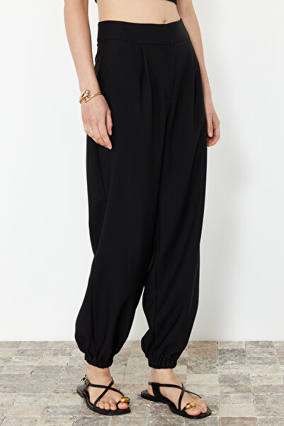 Trendyol Collection Jogger Fit Black Woven Trousers - TWOSS24PL00155