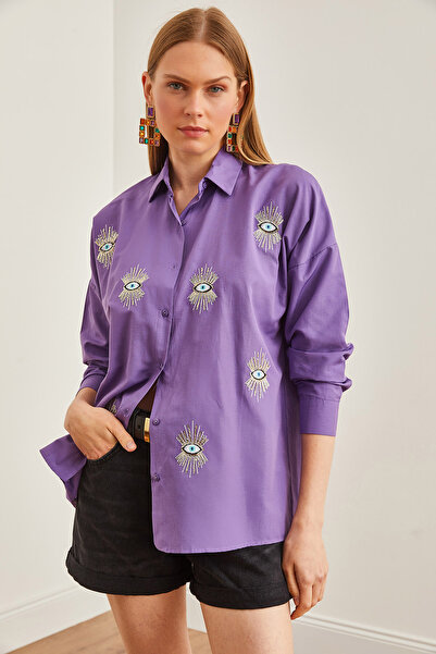 Olalook Lila flitteres női barát ing – szőtt GML-19000992