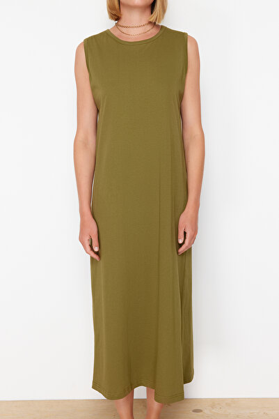 Trendyol Modest 2 Πακέτα Καφέ και Χακί Φόρεμα 100% Βαμβάκι - TCTAW22UK0110