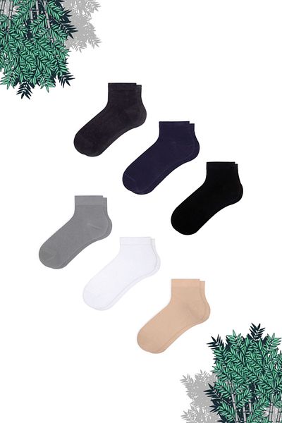 MEM SOCKS Комплект от 6 унисекс детски чорапи с ботуши от бамбук