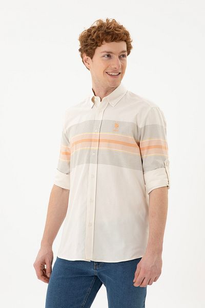 U.S. Polo Assn. ΒΑΣΗ. POLO ASSN. - Μακρυμάνικο πουκάμισο με υφαντό σχέδιο
