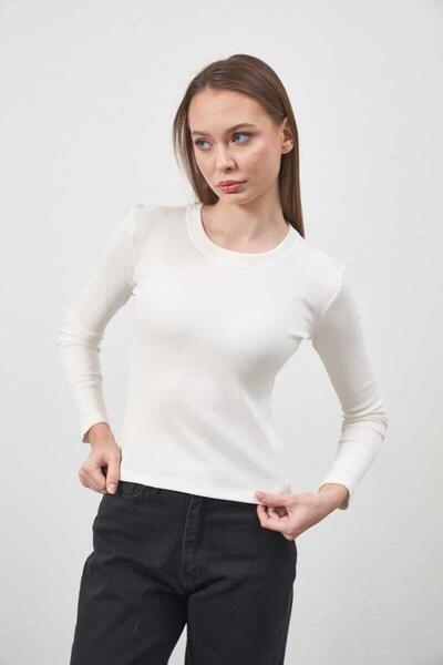 Mevra Εκρού Χρώμα κοτλέ ελαστικό ύφασμα Σώμα