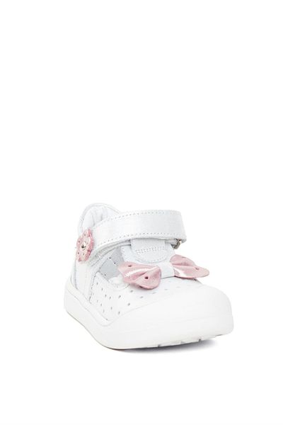 Minican NN İ 10 Pantofi de primă treaptă casual din piele naturală argintie pentru fete