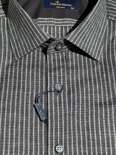 Daniel Bessi Men's Shirt - Striped, Regular Fit, Short Sleeve and Pocket