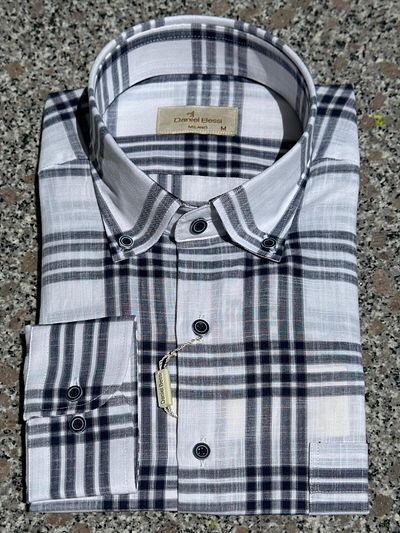 Daniel Bessi Plaid Print - Regular Fit Classic Men's Shirt, Long Sleeve and Pocket