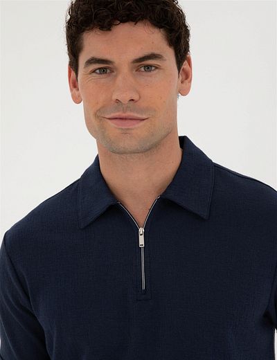 Pierre Cardin ELIFSU BUTIKHOME - Μπλουζάκι Navy Blue Slim Fit