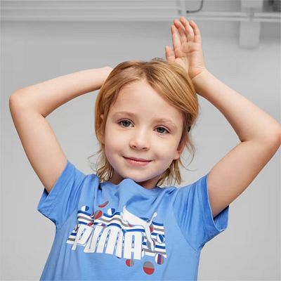 Puma Modré dětské tričko Ess Summer Camp