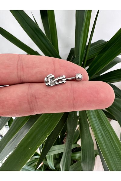 Karınca Piercing Victory Sign Belly Piercing Stainless Tarnish Proof Surgical Steel Belly Piercing
