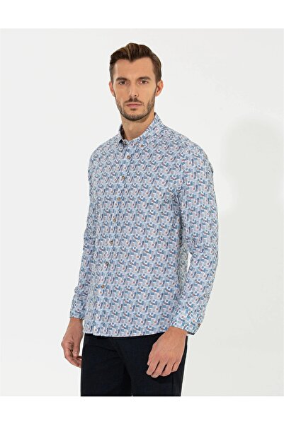 Pierre Cardin Μπεζ ανδρικό πουκάμισο