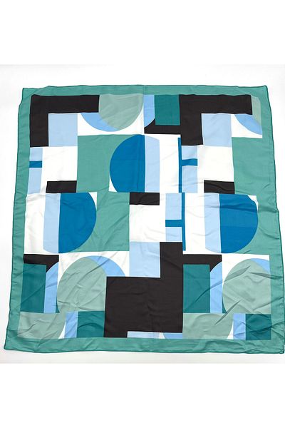 Naz İpek Set of 2 Ethnic Pattern White-Blue Cotton Bandana 50X50 Summer Scarf