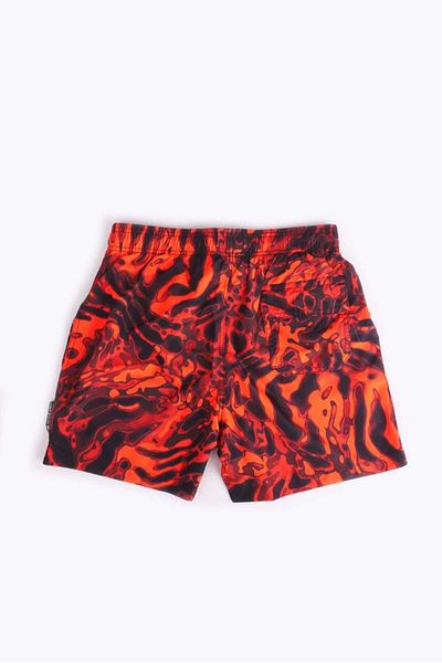 AYYILDIZ Boy - Orange and Black Patterned Swim Shorts 106
