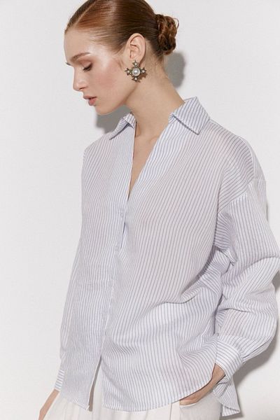 Suzi butik Model 4906 Cămașă oversize cu dungi de damă