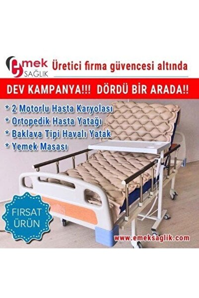 MEDİKALCİM Emek Motorlu Elektrikli Hasta Karyolası Full Abs