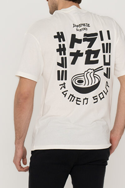 Jack & Jones Чоловіча футболка з принтом на грудях та спині на японську тематику - Дірк