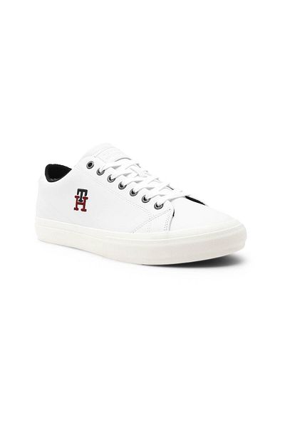 Tommy Hilfiger Men's Leather Beige Shoes - TH HI Vulc Street Low, FM0FM04740