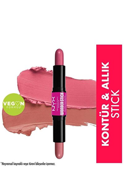 NYX Professional Makeup Wonder Stick Çift Taraflı Krem Allık Stick Light Peac...