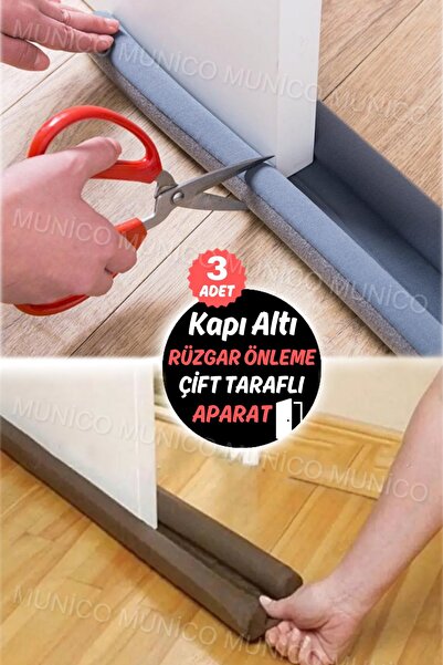 Munico 3 Adet Çift Taraflı Kapı Altı İzolasyon Süngeri, Kapı Altı Rüzgar Önle...