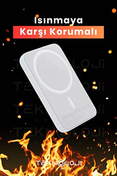 Teknoloji Gelsin 10.000 mAh Magsafe Powerbank Taşınabilir Kablosuz Şarj Cihazı Universal Şarj Battery PAck