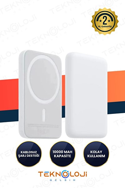 Teknoloji Gelsin 10.000 mAh Magsafe Powerbank Taşınabilir Kablosuz Şarj Cihazı Universal Şarj Battery PAck