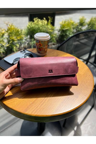 MFT Leather Design Τσάντα Unisex από γνήσιο δέρμα - Claret Red Boliva 9874