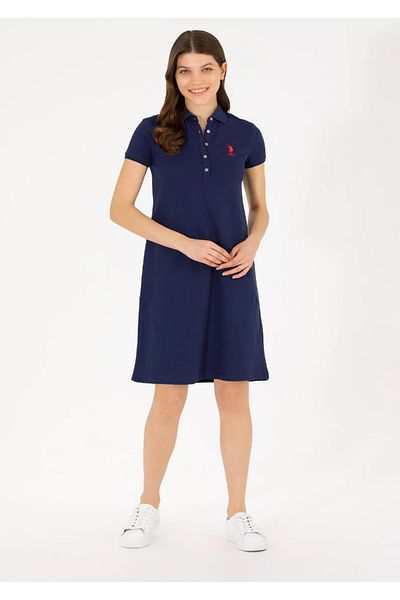 U.S. Polo Assn. Rochie tricotată damă cu gât polo - GURLIN