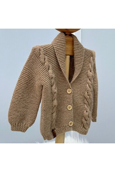 El örgüsü Alpaca Hair Braid Model - Baby Cardigan